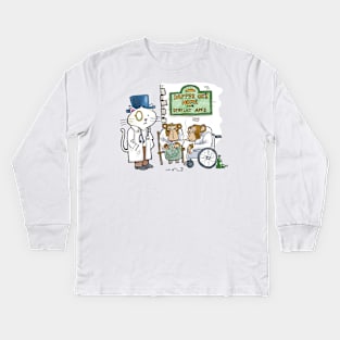 Dapper Cat - Home for derelict apes Kids Long Sleeve T-Shirt